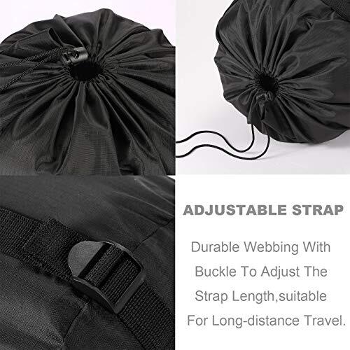 2x 46L Sleeping Bag Stuff Sack Black Compression Sack for Backpacking & Camping