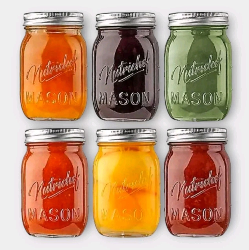 Nutrichef NCMSJ6 6 Pcs Mason Jars Set