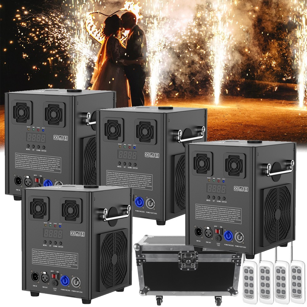 4PCS Cold Spark Firework Machine Stage Effect DJ Disco Stage Wedding Remote DMX
