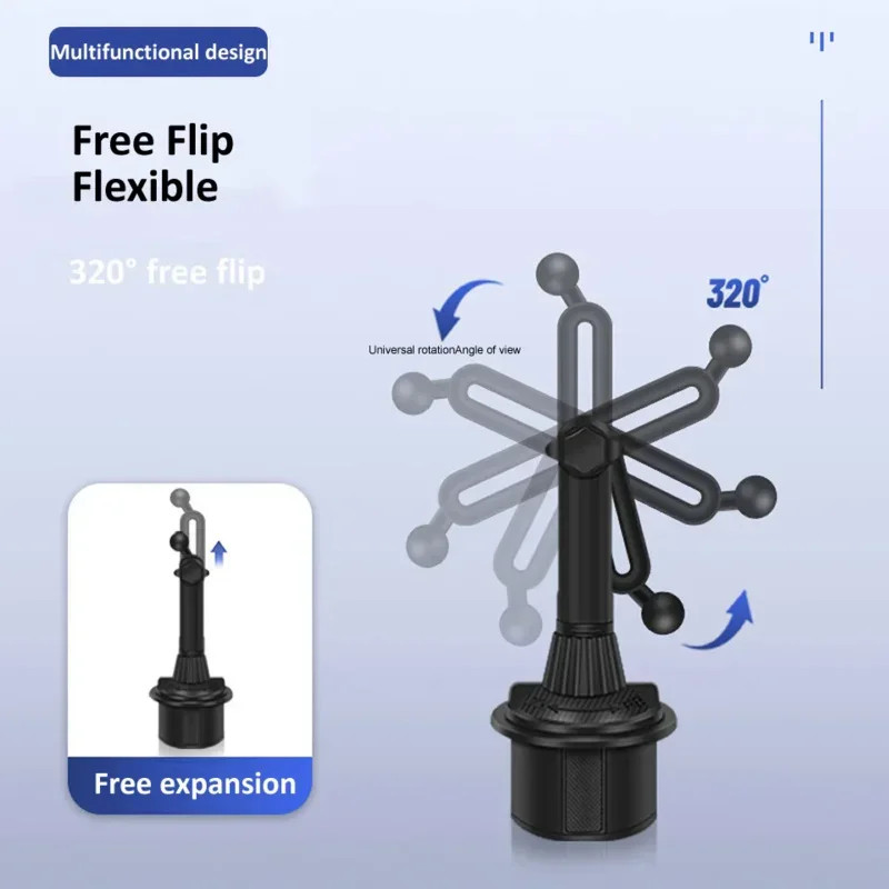 Upgraded Version Universal Adjustable Car Mount Cup Cradle Holder for Cell Phone
