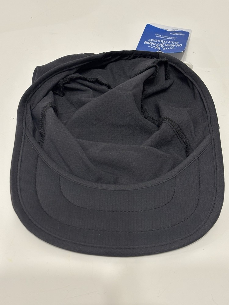 Brooks Lightweight Packable Hat Black OSFA Wind & Rain Resistance Running
