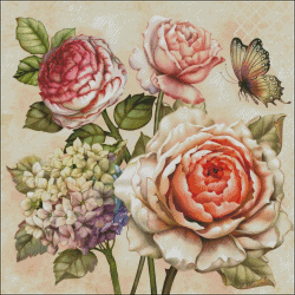 Miscellaneous Flowers - DIY Chart Counted Cross Stitch Patterns Needlework DMC