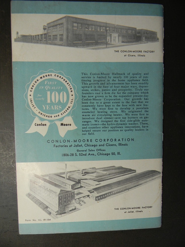1950? Conlon Automatic Ironer Instruction Manual "Even a Child" Can Use It