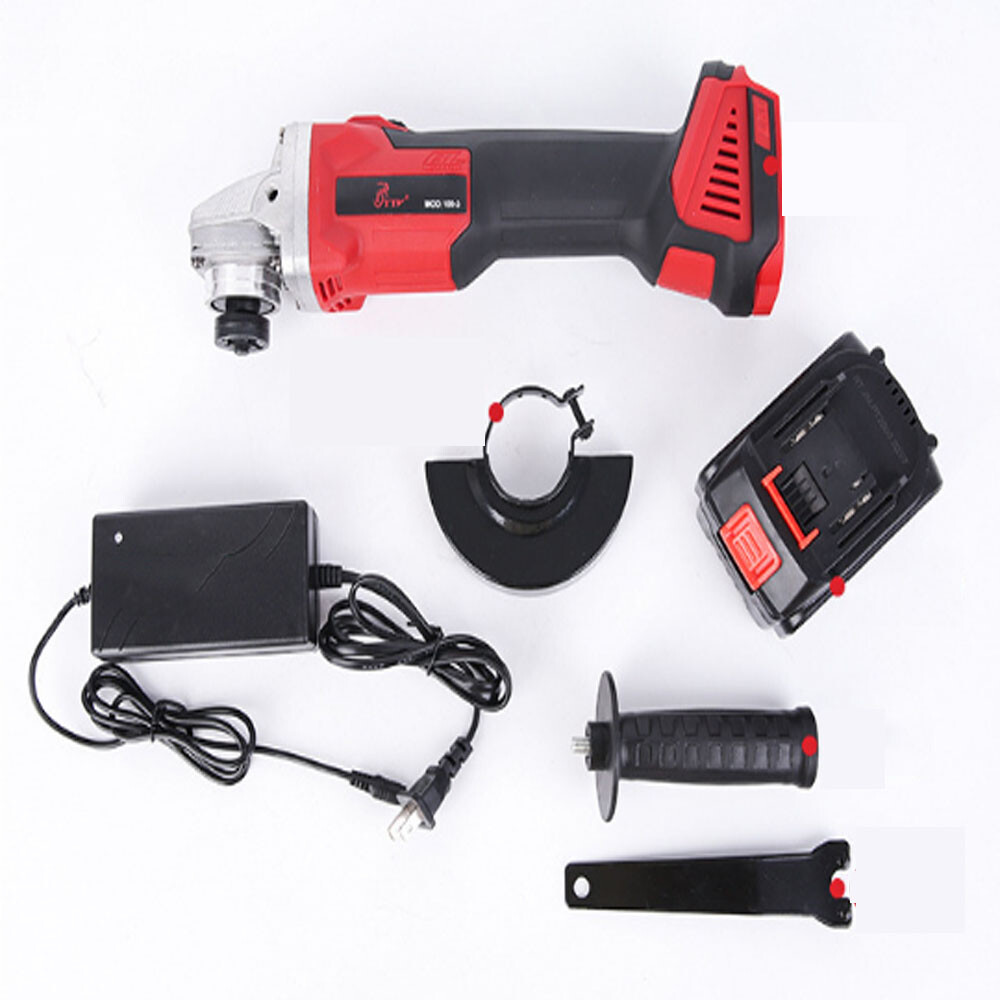 Mini Cordless Angle Grinder Brushless Polish Cutting Machine 2 Battery 1 Charger
