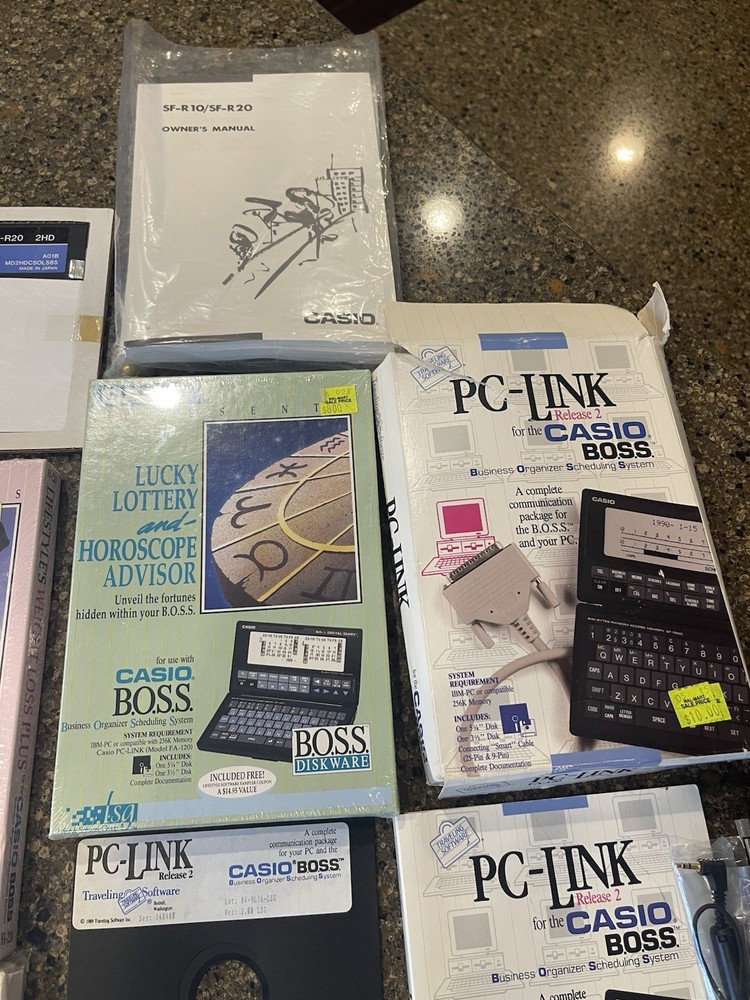 Casio Boss SF-7500 64KB DIGITAL DIARY w/cables, PC-Link, Xtra Software NEW