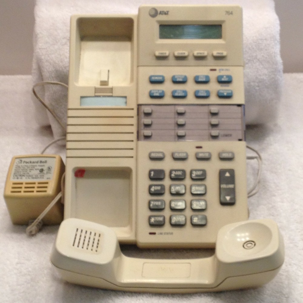 VINTAGE AT & T 764 Button Phones Single Line plus Base SYSTEM