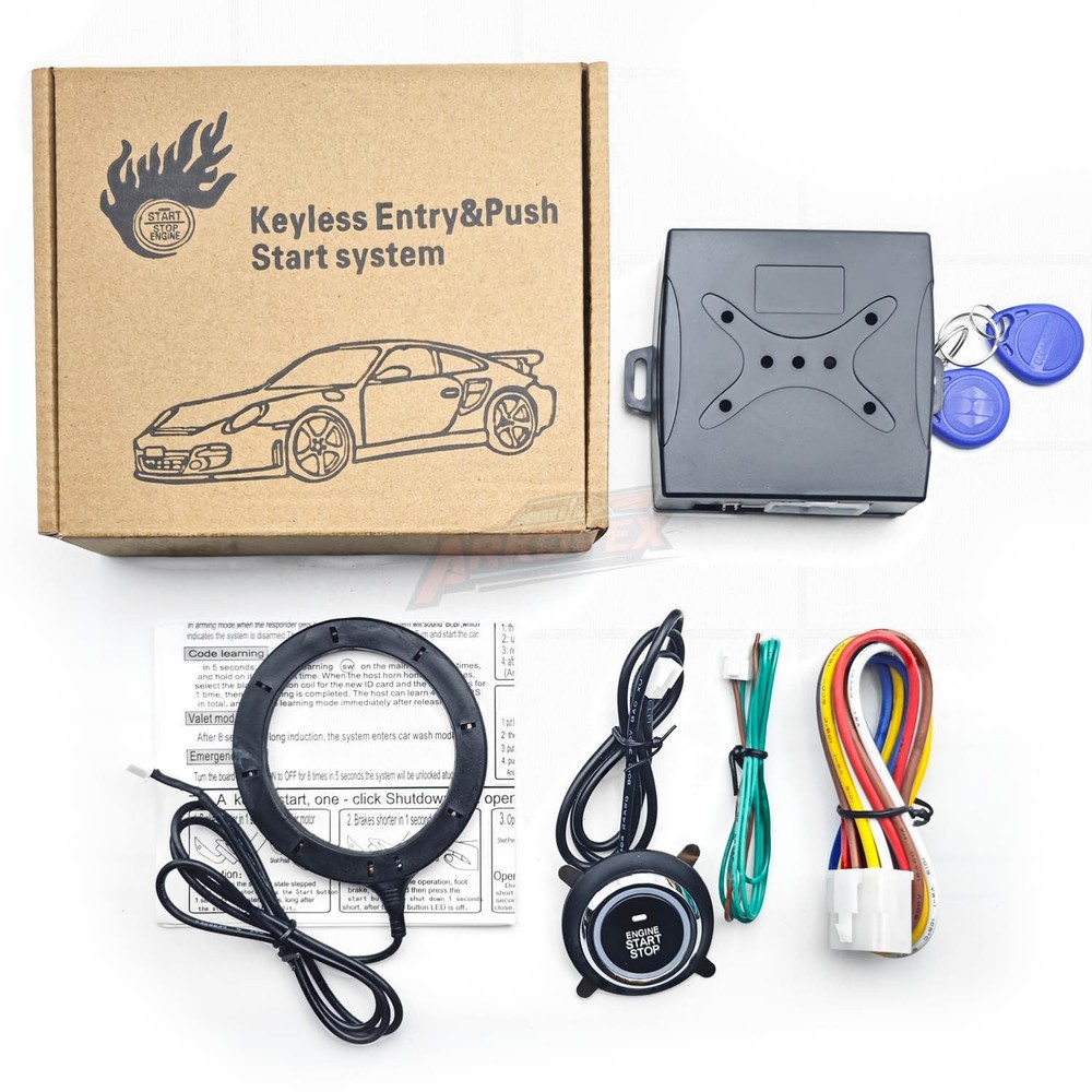 Car Ignition Switch RFID Engine Start Push Button Keyless Entry Starter Kit 12V