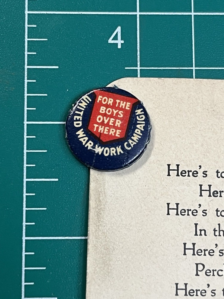 WWI War Work Campaign Pin w/ Original Card WW1
