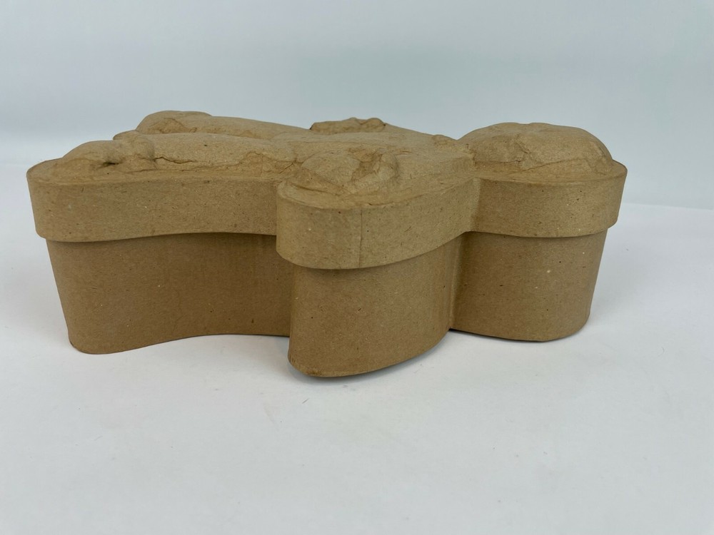 Paper Mache Unfinished Unpainted 3D Gingerbread Shaped Box 7.5 x 11