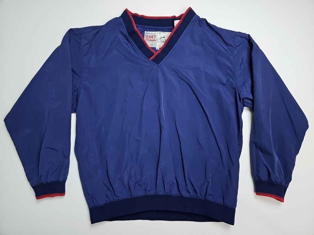Original 1897 Golf Gear By Tourney Pullover Navy Blue Red Accents Medium