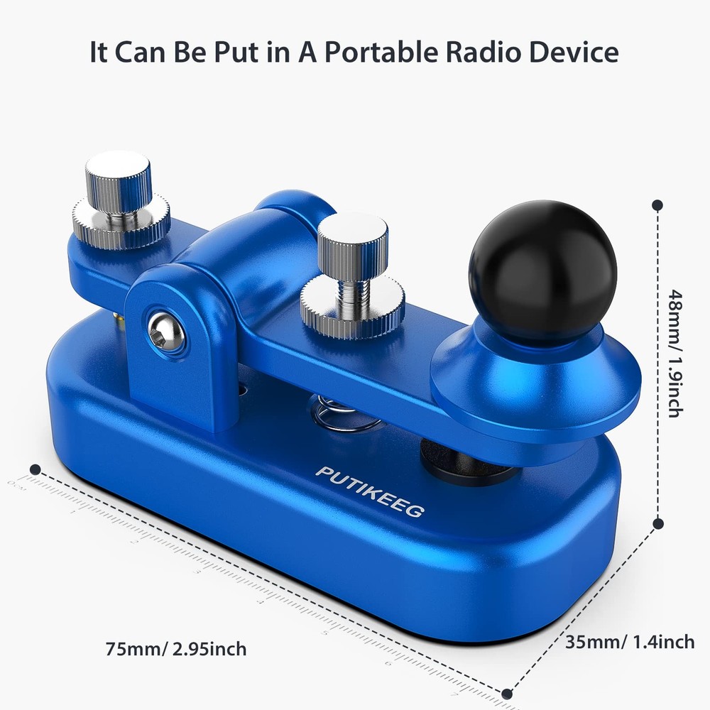 Mini Morse Radio Key CW HAM Send Telegram Double Paddle Morse Code Key with A...