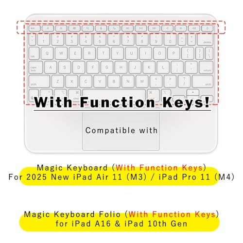 [with Function Keys] Keyboard for iPad Air 11(M3)/Pro 11(M4) Magic Keyboard