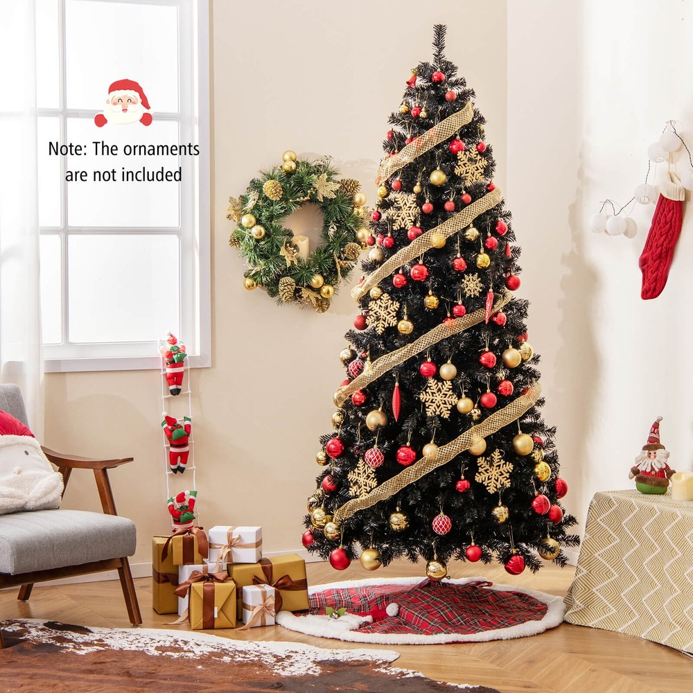 7FT Artificial Halloween Tree w/Bendable Top Section 1050 Branch Tips 340 Lights
