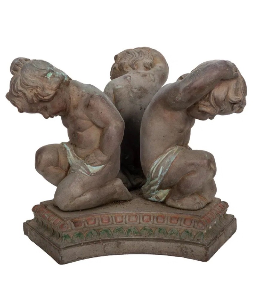 Figural Metal Table Base Depicting Cherubs Neoclassical