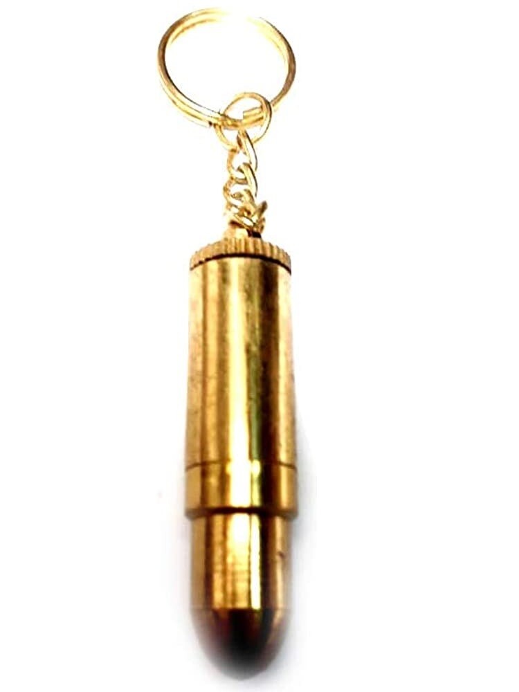 Brass Fake Gasoline Bullet Cigarette Lighter Keychain