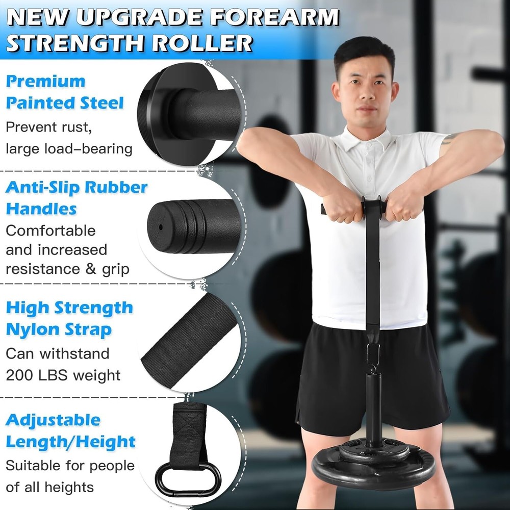 Forearm Wrist Roller Strengthener Arm Exerciser Forearm Blaster Strength Trainer