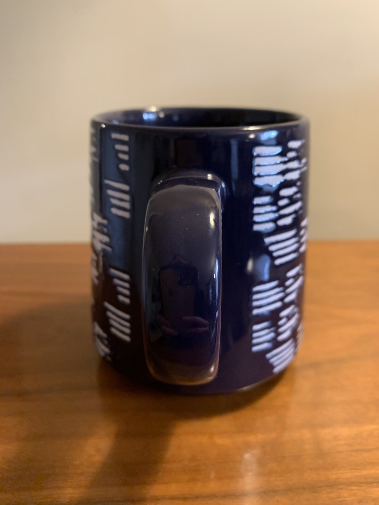 Thyme & Table Drinkware Cobalt Blue & White Lines Stoneware Coffee Tea Mug
