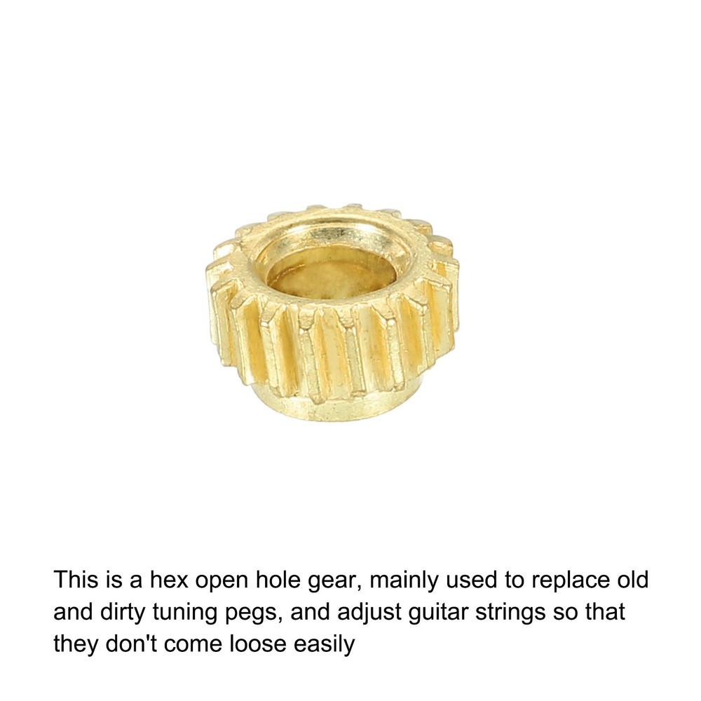 6 x Classical Guitar String Tuning Peg Gear 4.4mm Inner Hexagon Hole Gold Tone