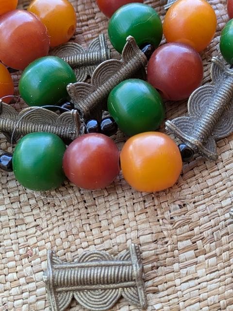African Copal & Brass Beads [77099]