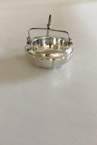 Danish Tea Strainer and holder in Silver