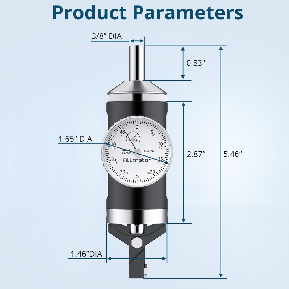 ALLmeter Coaxial Centering Dial Test Indicator,0-0.15" Range with 0.0005"...
