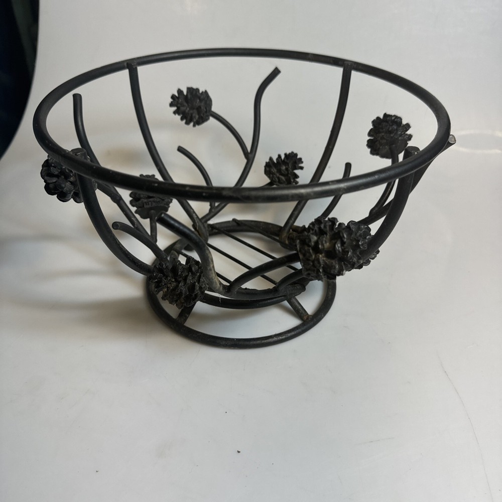 Wrought Iron Pinecone Bowl 10"