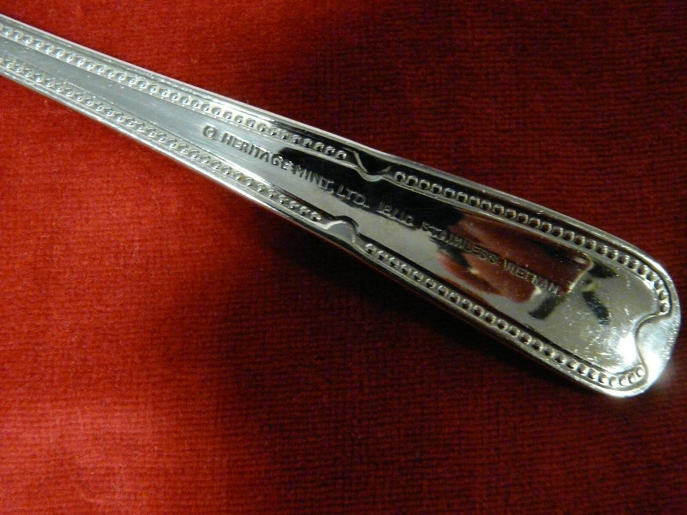 Serving Set Cold Meat Fork Scalloped Serving Spoon Heritage Mint FONTENAY