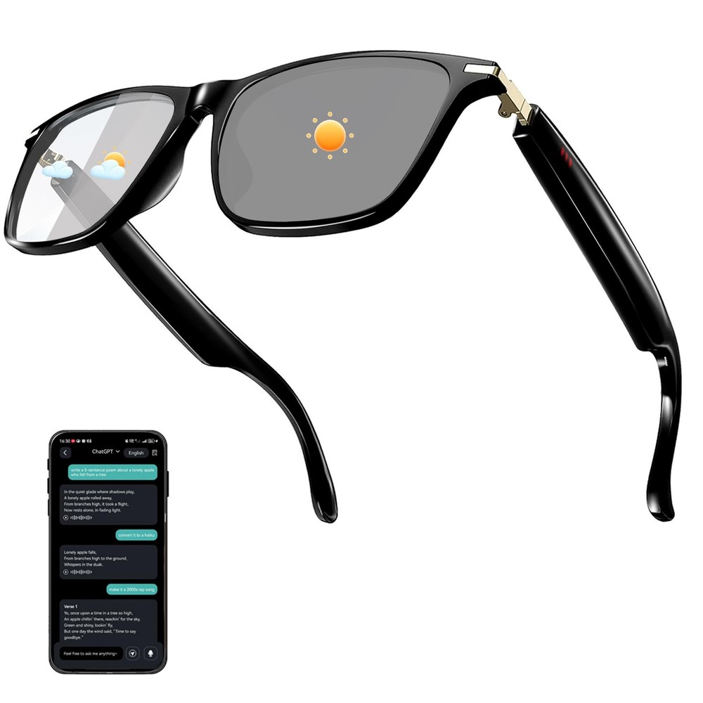 Lentes Inteligentes con Chat GPT AI Gafas De Sol Bluetooth Traductor 160 Idiomas