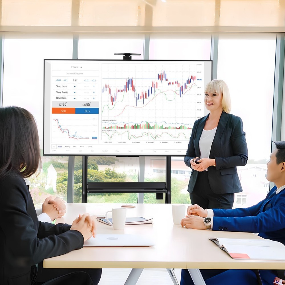 Mobile Cart for Interactive Display 42-86" Universal Rolling Stand Adjust Height