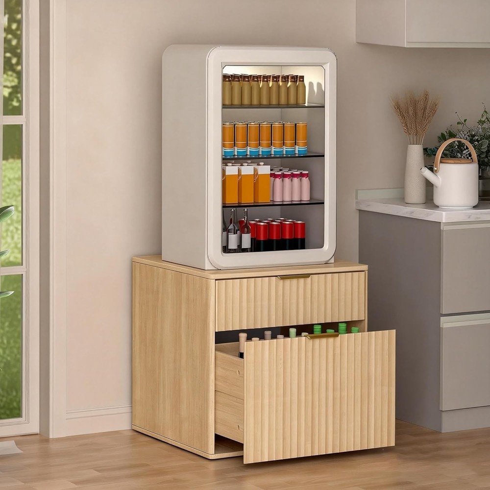 Mini Fridge Stand with Storage