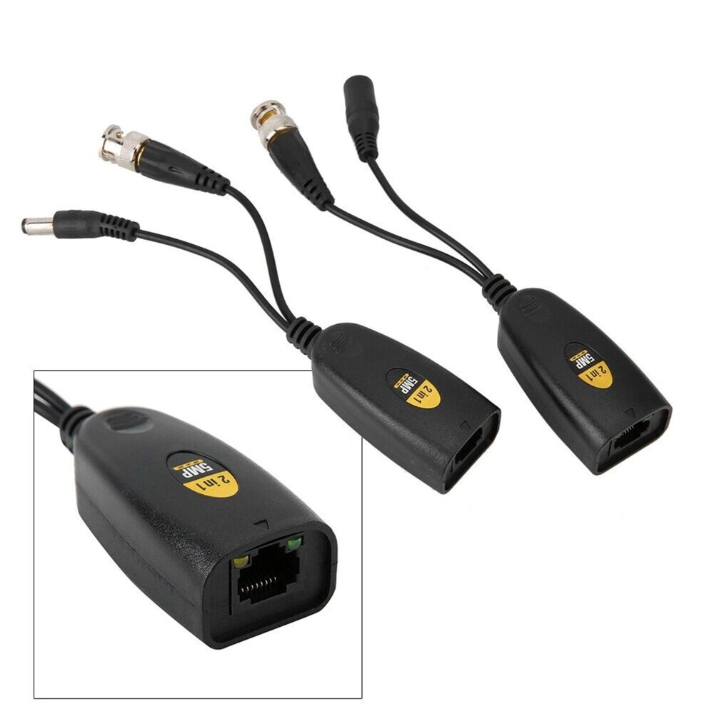 2 PCS BNC To POE Adapter Balun Connector Twisted Pair Transmitter Accessories