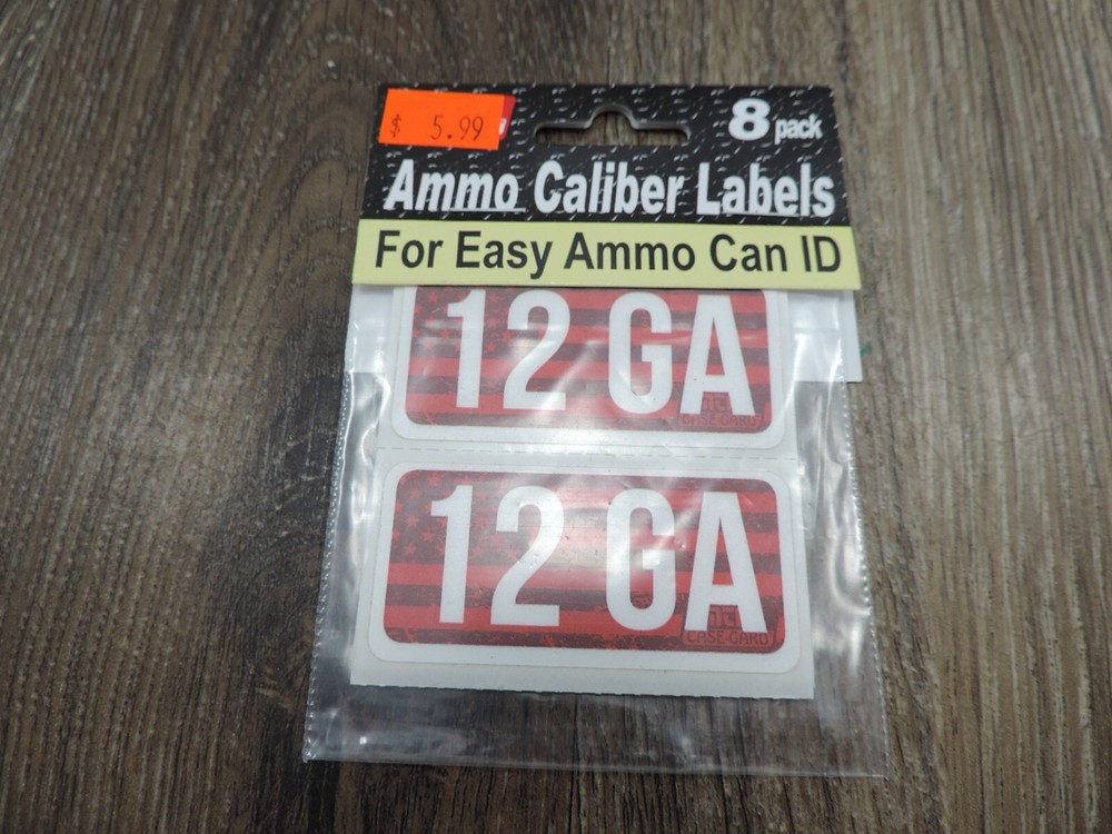 Ammo Can Caliber Labels 8 Pack 12 GA CL12GA
