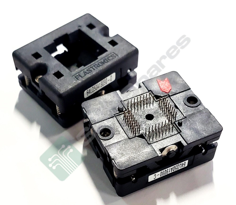 4 pcs. PLASTRONICS 64LQ50A19090-C IC INTERCONNECT SOCKET COMPONENT OPEN TOP