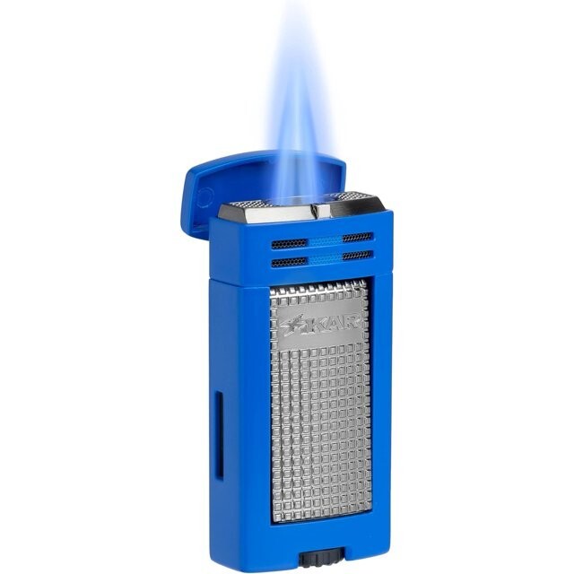 NEW - XiKar Ion Double-Jet Flame Cigar Lighter - Blue