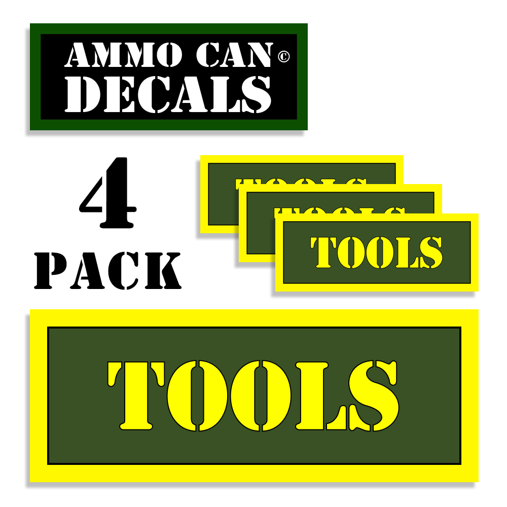 TOOLS Ammo Can Stickers Ammunition Gun Case Labels for TOOLS Decals 4 pack AG
