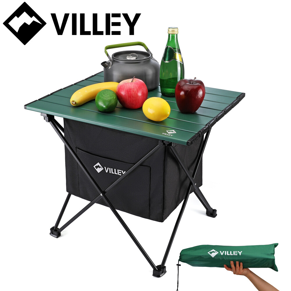 VILLEY Portable 19" Camping Side Table Ultralight W/Carrybag Folding Beach Table