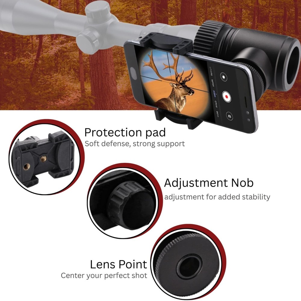 Universal Phone Scope Adapter – Side Mount Design Smartphone Scope Mount &