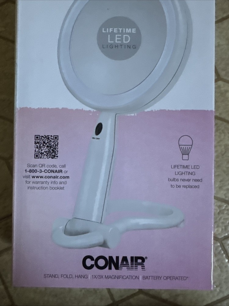 Conair LED Handheld & Vanity Mirror, White