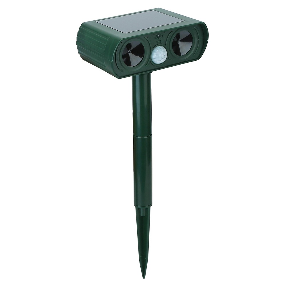Solar Ultrasonic Animal Repeller w/ Motion Sensor - Black - One size