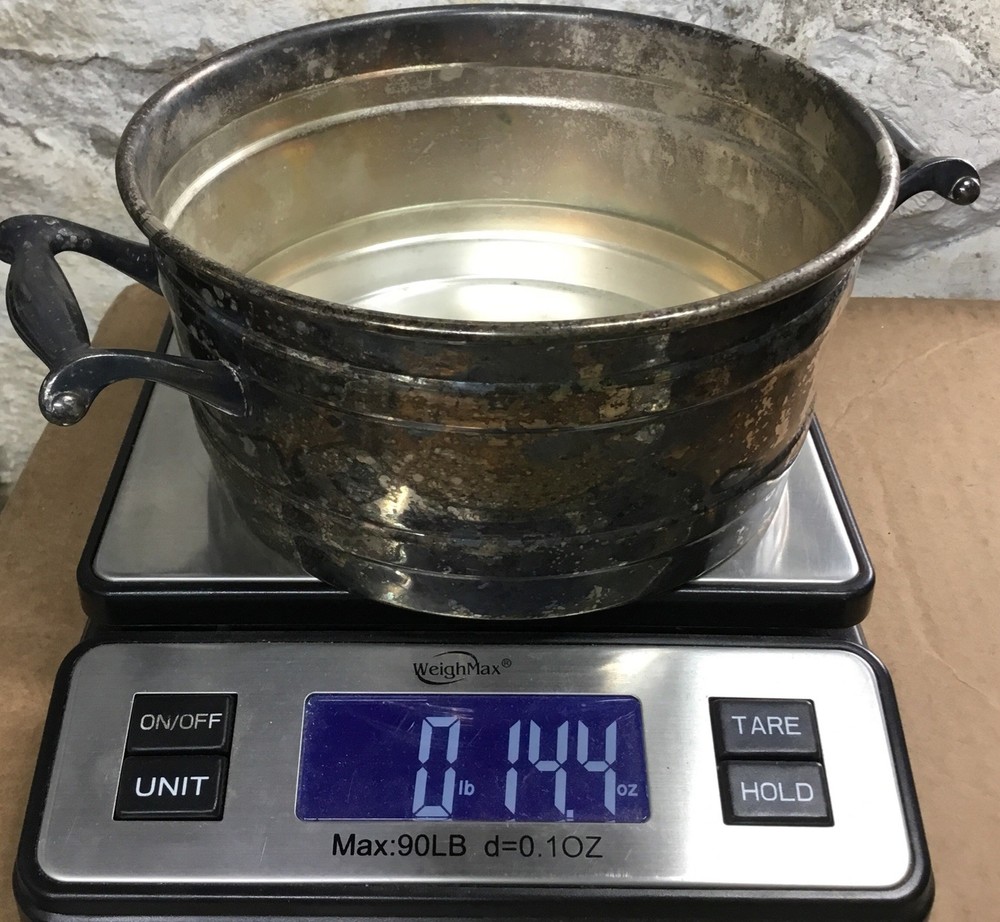 Vintage Silver Plate on Copper Handled Bowl …….[S1-4]