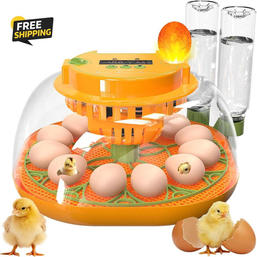 Incubators for Hatching Eggs, 12 Egg Incubator with Automatic Egg Turning