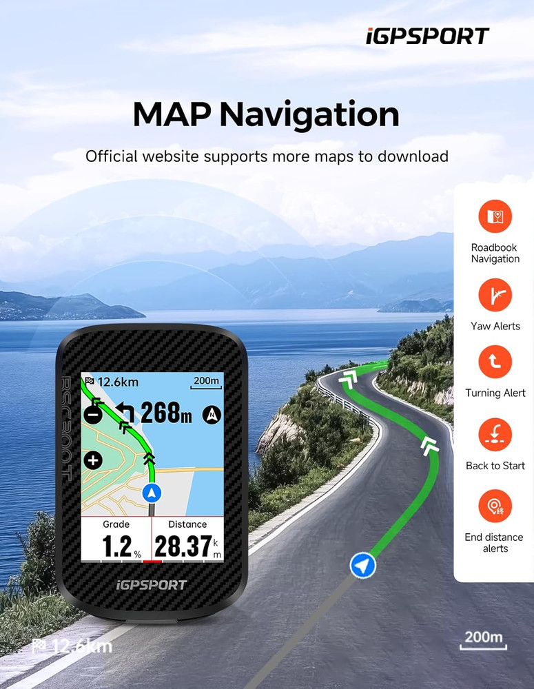 Igpsport BSC300T Wireless Bike Computer GPS, Touchscreen Offline MAP Navigation