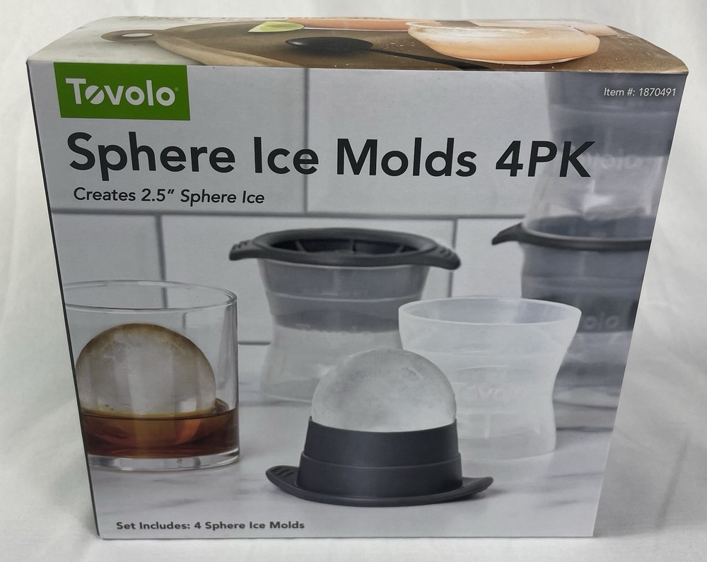 TOVOLO Sphere Ice Molds 4 Pack New In Box