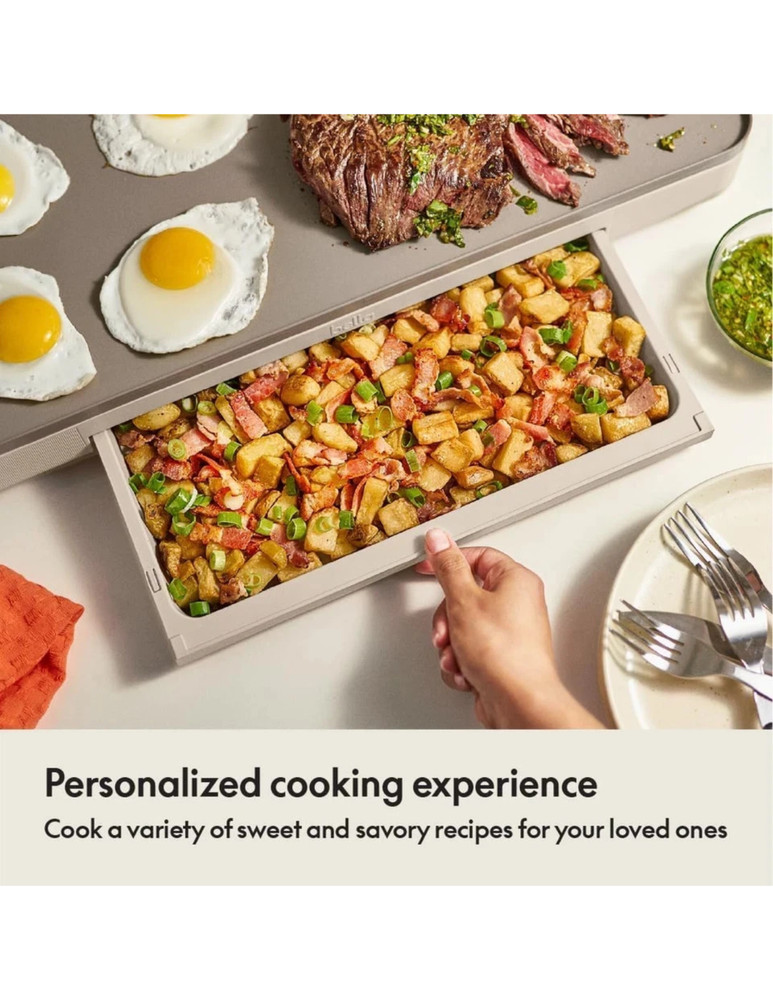 Bella 12" x 22" Electric Griddle w/ Warming Tray Ceramic Nonstick Coating