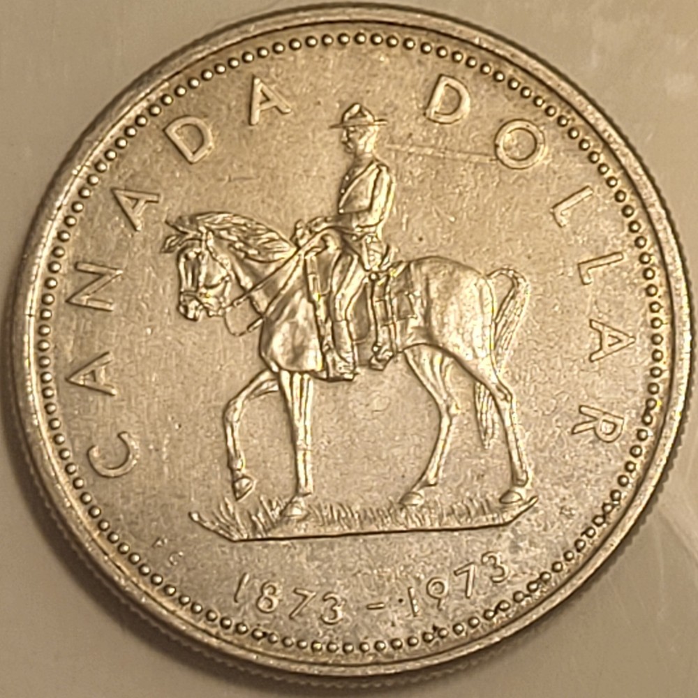 1973 Canada Commemorative Mountie Silver Dollar Coin! Great Condition!