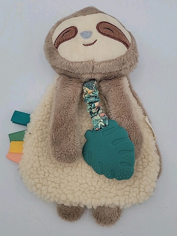 Itzy Ritzy Sloth Lovey Security Blanket Plush With Silicone Teether & Taggies