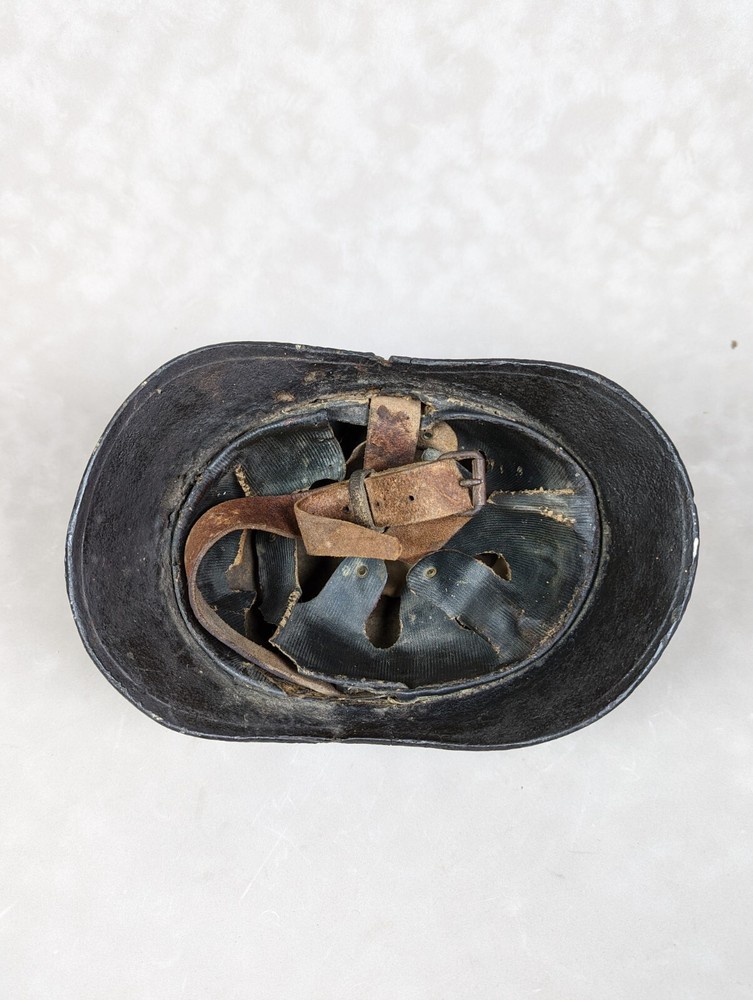 Vintage leather fire helmet