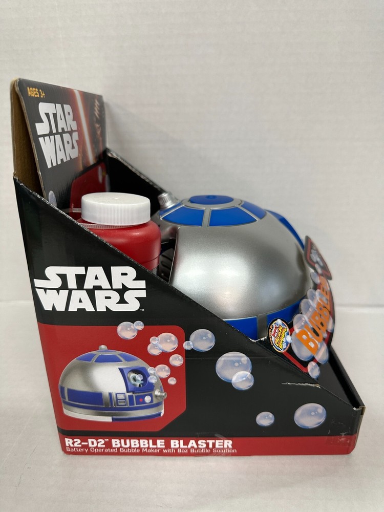 STAR WARS R2-D2 BATTERY OPERATED BUBBLE BLASTER WITH 8OZ BUBBLE SOLUTION SEALED