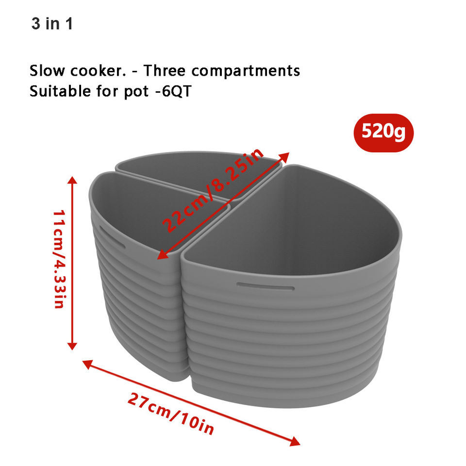 Reusable Thicker Silicone Slow Cooker Divider Liner Compatible 6 Quart Slow Cook