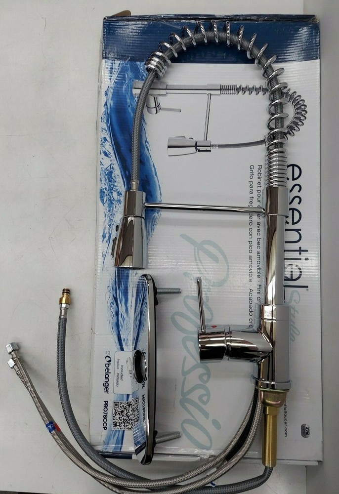 KEENEY ESSENTIALS COMMERCIAL KITCHEN FAUCET PULLDOWN PRO CP1 HANDLE WITH PLATE